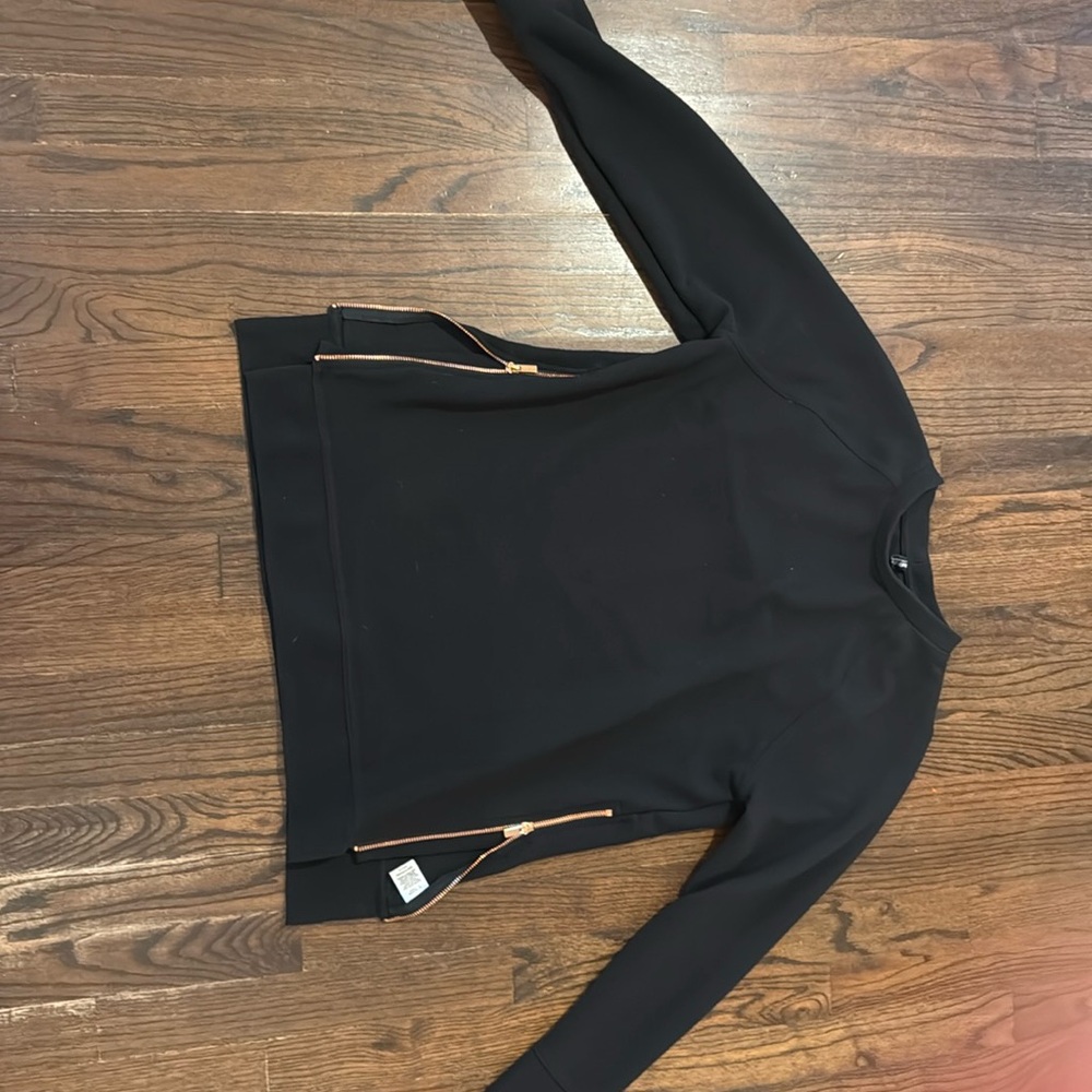 The Limited black pullover with gold side zippers